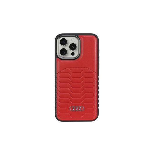 Audi Synthetic Leather MagSafe iPhone 14 Pro Max 6.7" készülékhez kemény tok AU-TPUPCMIP14PM-GT/D3-RD piros -  iPhone 14 Pro Max tok a Domshop kínálatából