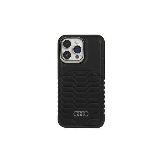 Audi Synthetic Leather MagSafe iPhone 14 Pro Max 6.7" készülékhez kemény tok fekete AU-TPUPCMIP14PM-GT/D3-BK -  iPhone 14 Pro Max tok a Domshop kínálatából