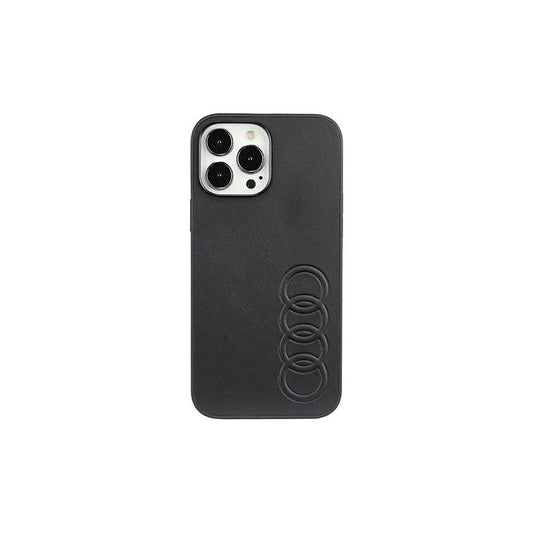 Audi Synthetic Leather iPhone 13 Pro Max 6.7" készülékhez kemény tok fekete AU-TPUPCIP13PM-TT/D1-BK -  iPhone 13/14/15 tok a Domshop kínálatából