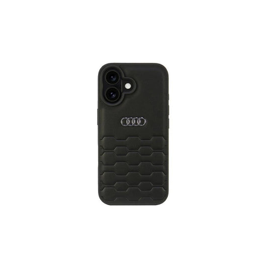 Audi Synthetic Leather iPhone 16 6.1" készülékhez kemény tok AU-TPUPCIP16-GT/D2-BK fekete -  iPhone 16 tok a Domshop kínálatából