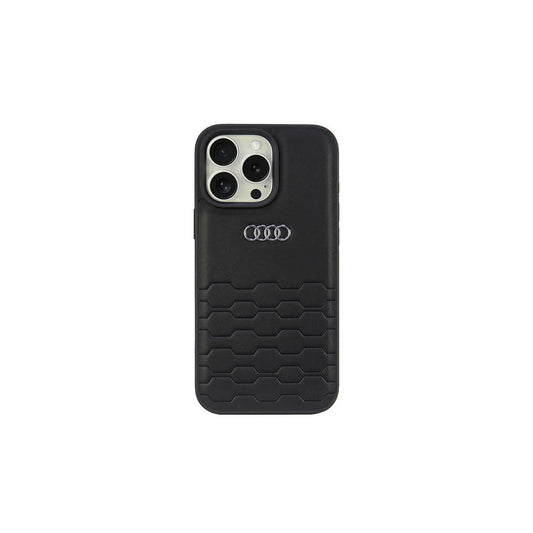 Audi Synthetic Leather iPhone 16 Pro Max 6.9" készülékhez kemény tok fekete AU-TPUPCIP16PM-GT/D2-BK -  iPhone 16 Pro Max tok a Domshop kínálatából