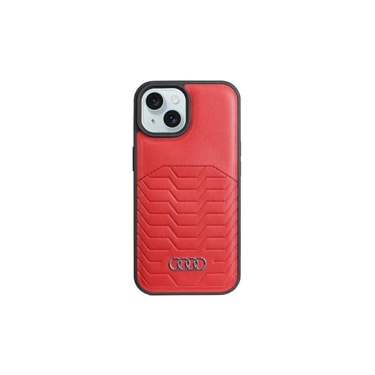 Audi műbőr MagSafe iPhone 15 Plus / 14 Plus 6.7" készülékhez kemény tok piros AU-TPUPCMIP15M-GT -  iPhone 14 Plus/15Plus tok a Domshop kínálatából
