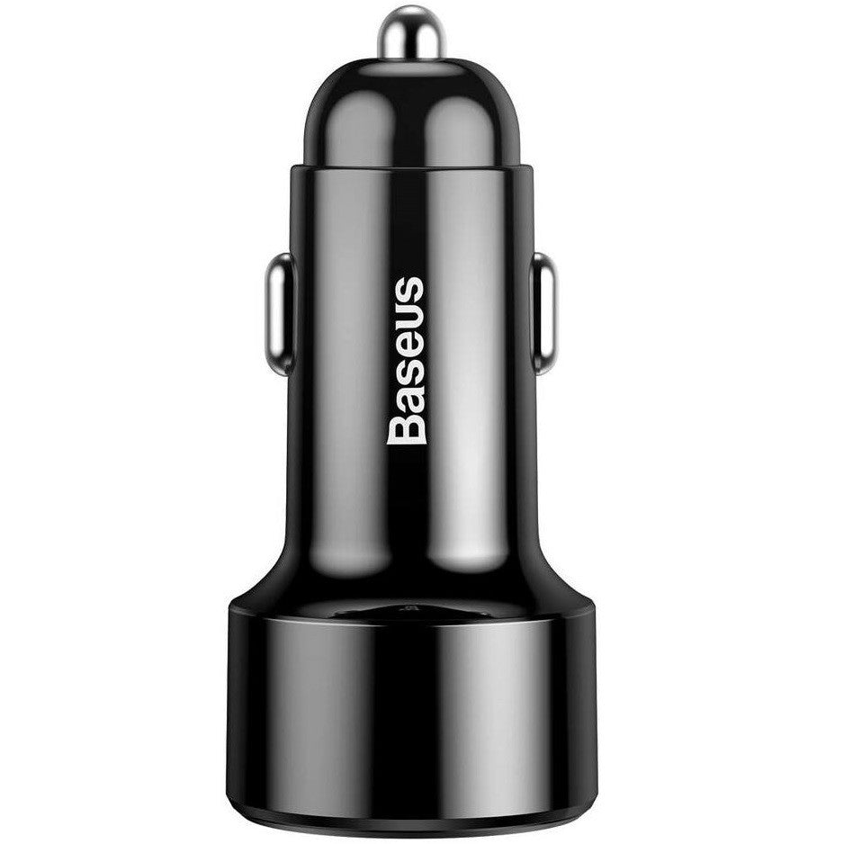 Autós töltő, Szivargyújtós töltő, 45W, 2 x USB aljzat, gyorstöltés, QC 3.0, LED kijelzővel, Baseus Magic CCML20A-01, fekete -  Autós töltő a Domshop kínálatából