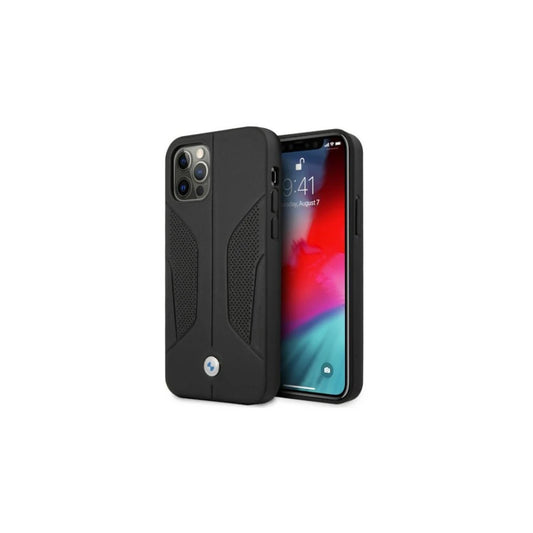 BMW BMHCP12LRSCSK iPhone 12 Pro Max 6,7" készülékhez kemény tok Leather Perforate Sides fekete -  iPhone 12 Pro Max tok a Domshop kínálatából