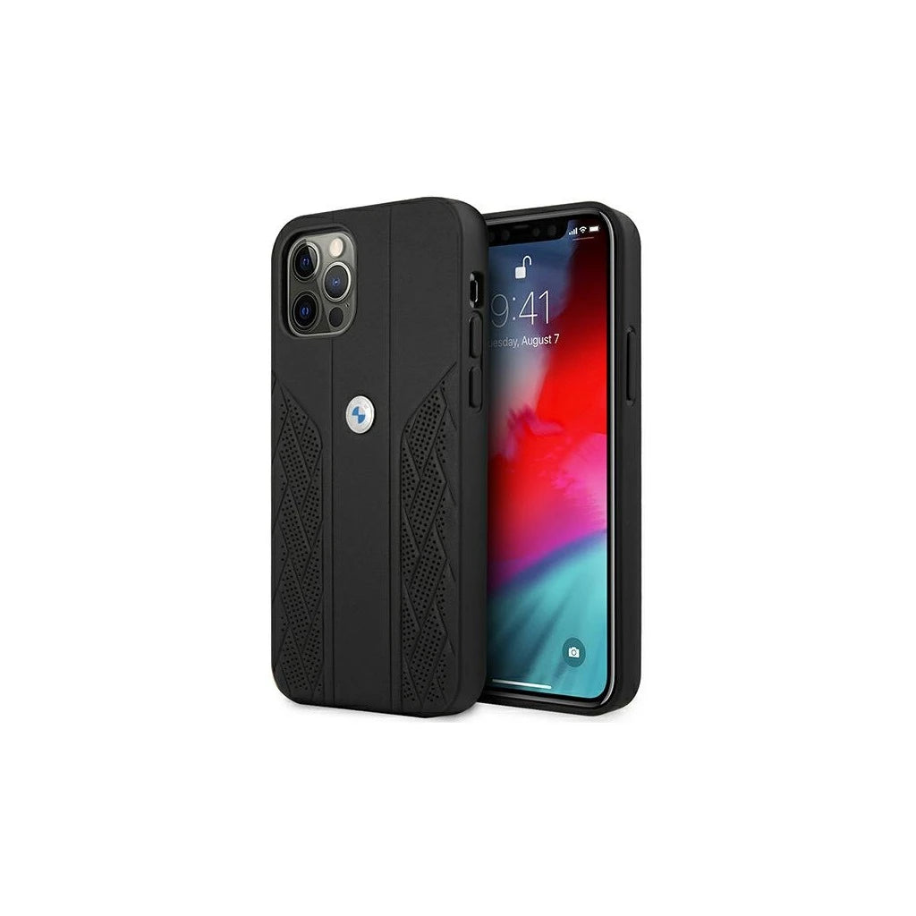 BMW BMHCP12LRSPPK iPhone 12 Pro Max 6,7" készülékhez kemény tok Leather Curve Perforate fekete -  iPhone 12 Pro Max tok a Domshop kínálatából