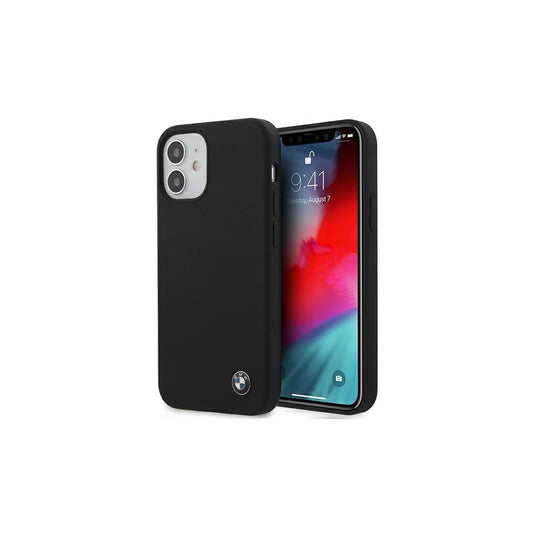 BMW BMHCP12SSILBK iPhone 12 mini készülékhez 5.4" merev tok Silicone Signature fekete -  iPhone 12 Mini tok a Domshop kínálatából