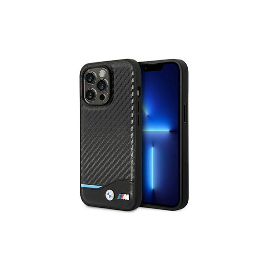 BMW BMHCP14L22NBCK iPhone 14 Pro 6,1" készülékhez tok Leather Carbon fekete -  iPhone 14 Pro tok a Domshop kínálatából