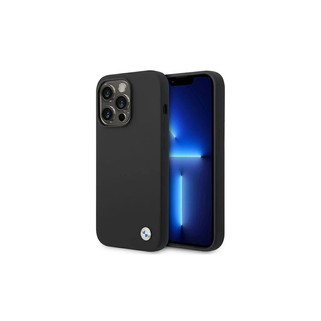 BMW BMHCP14LSILBK iPhone 14 Pro 6,1" készülékhez Silicone Metal Logo tok fekete -  iPhone 14 Pro tok a Domshop kínálatából