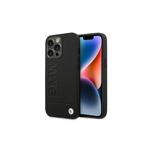 BMW BMHCP14LSLLBK iPhone 14 Pro 6,1 készülékhez Leather Stamp fekete -  iPhone 14 Pro tok a Domshop kínálatából
