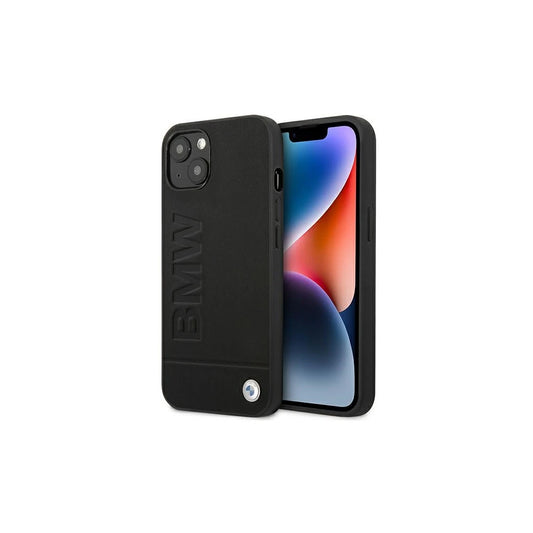 BMW BMHCP14MSLLBK iPhone 14 Plus / 15 Plus 6,7" készülékhez Leather Stamp tok fekete -  iPhone 14 Plus/15Plus tok a Domshop kínálatából