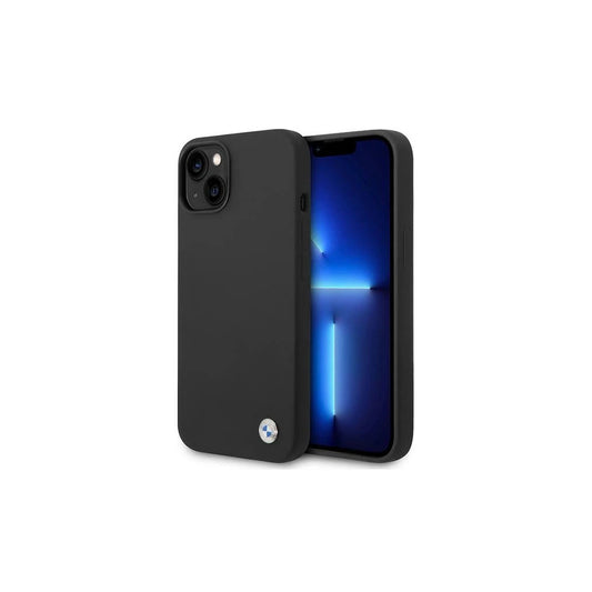 BMW BMHCP14SSILBK iPhone 14 / 15 / 13 6.1 készülékhez tok Silicone Metal Logo fekete -  iPhone 13/14/15 tok a Domshop kínálatából