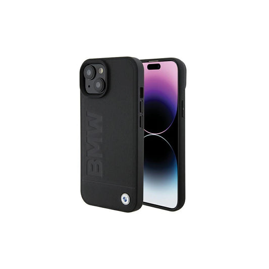 BMW BMHCP15SSLLBK iPhone 15/14/13 6.1" készülékhez Leather Hot Stamp tok fekete -  iPhone 13/14/15 tok a Domshop kínálatából