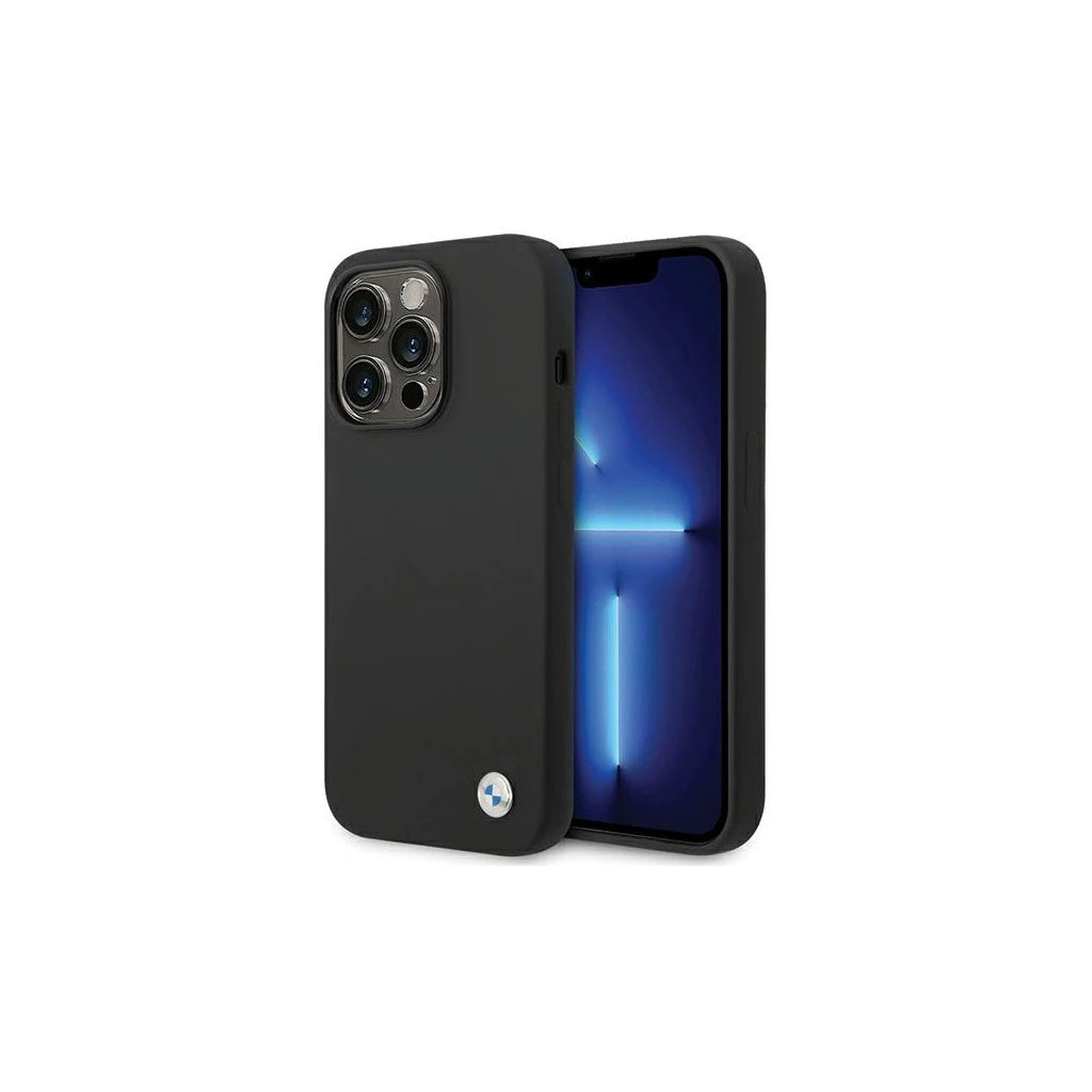 BMW BMHCP15XSILBK iPhone 15 Pro Max 6.7" készülékhez tok Silicone Metal Logo fekete -  iPhone 15 Pro Max tok a Domshop kínálatából