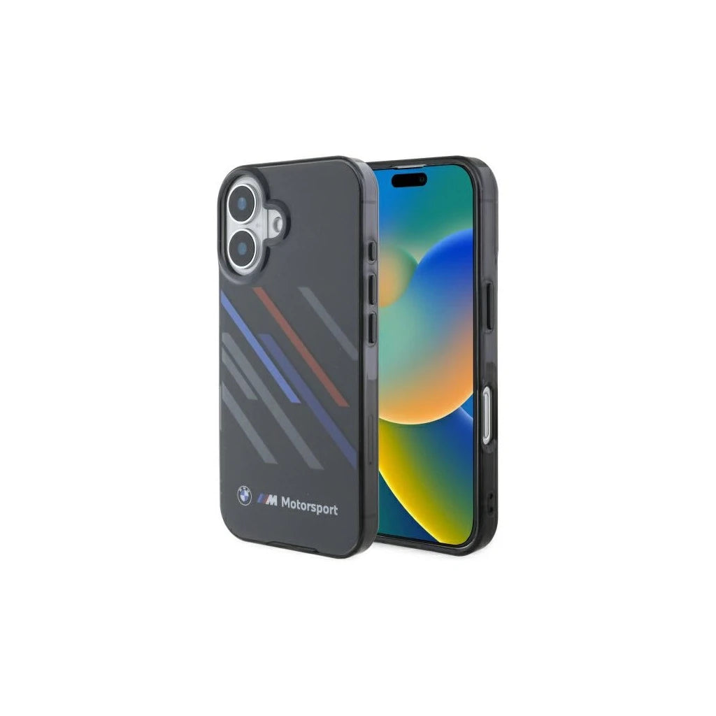 BMW BMHCP16M23HTRAK iPhone 16 Plus 6.7" készülékhez kemény tok Motorsport IML Random Stripes fekete -  iPhone 16 Plus tok a Domshop kínálatából
