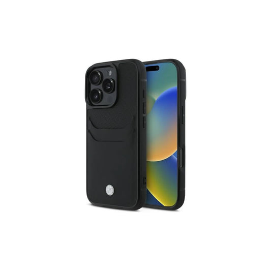 BMW BMHCP16X22RSEPK iPhone 16 Pro Max 6.9" készülékhez kemény tok Sign bőr kártyatartó fekete -  iPhone 16 Pro Max tok a Domshop kínálatából