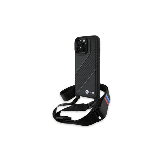 BMW BMHCP16X23PSCCK iPhone 16 Pro Max 6.9" készülékhez kemény tok M Edition Carbon Stripe & Strap fekete -  iPhone 16 Pro Max tok a Domshop kínálatából
