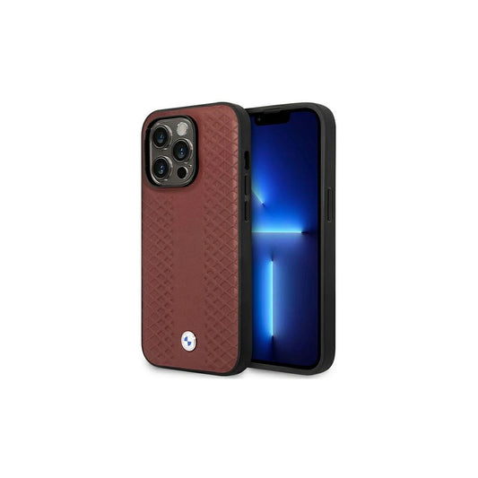 BMW BMHMP14L22RFGR tok iPhone 14 Pro 6.1" készülékhez Leather Diamond Pattern MagSafe bordó -  iPhone 14 Pro tok a Domshop kínálatából