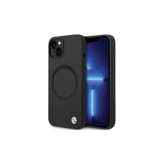 BMW BMHMP14SSILBK2 iPhone 14 / 15 / 13 6.1 készülékhez tok Signature Liquid Silicone MagSafe fekete -  iPhone 13/14/15 tok a Domshop kínálatából