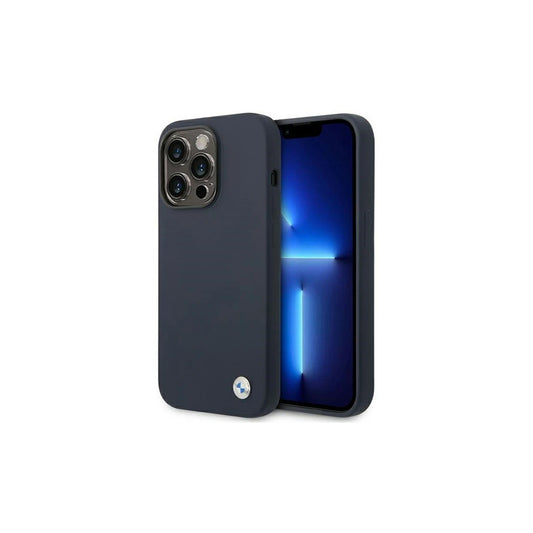 BMW BMHMP14XSILNA iPhone 14 Pro Max 6.7" készülékhez Silicone Metal Logo MagSafe tok, tengerészkék -  iPhone 14 Pro Max tok a Domshop kínálatából