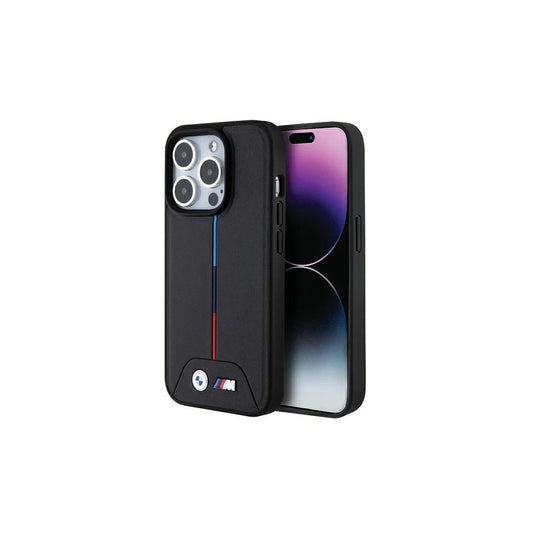 BMW BMHMP15L22PVTK iPhone 15 Pro 6.1 készülékhez kemény tok Quilted Tricolor MagSafe fekete -  iPhone 15 Pro tok a Domshop kínálatából