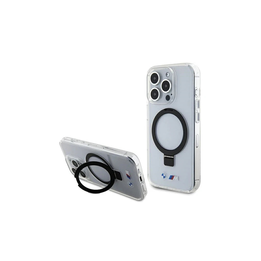 BMW BMHMP15LURST iPhone 15 Pro 6.1 készülékhez kemény tok Ring Stand M Collection MagSafe átlátszó -  iPhone 15 Pro tok a Domshop kínálatából