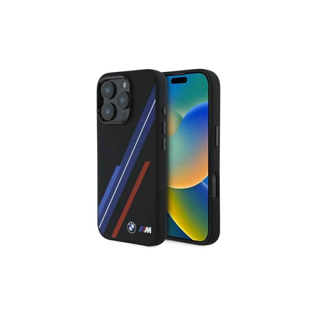 BMW BMHMP16L23SSPK iPhone 16 Pro 6.3 készülékhez Silicone Random Lines MagSafe kemény tok fekete -  iPhone 16 Pro tok a Domshop kínálatából