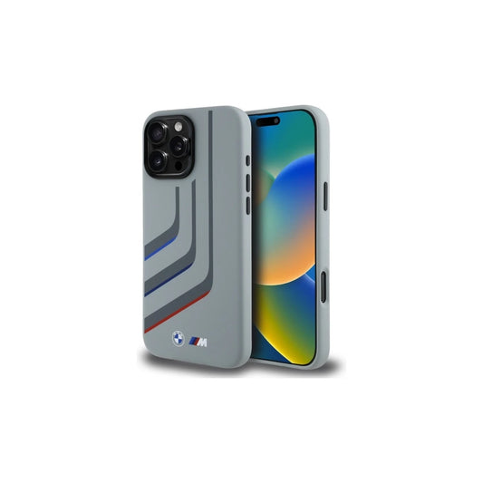 BMW BMHMP16X23SLIG iPhone 16 Pro Max 6.9" készülékhez keménytok Silicone Turning Lines MagSafe szürke -  iPhone 16 Pro Max tok a Domshop kínálatából