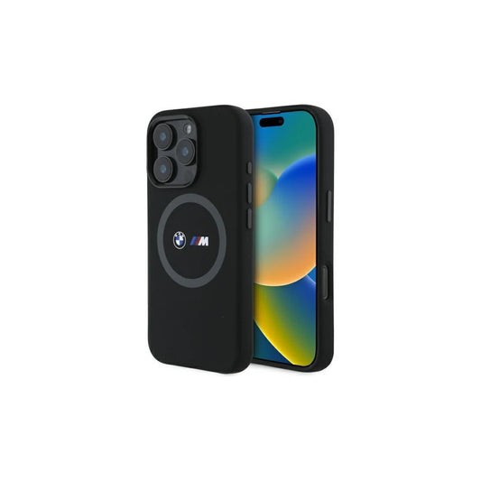 BMW BMHMP16X23SROK iPhone 16 Pro Max 6.9" készülékhez kemény tok M Silicone Printed Ring MagSafe fekete -  iPhone 16 Pro Max tok a Domshop kínálatából