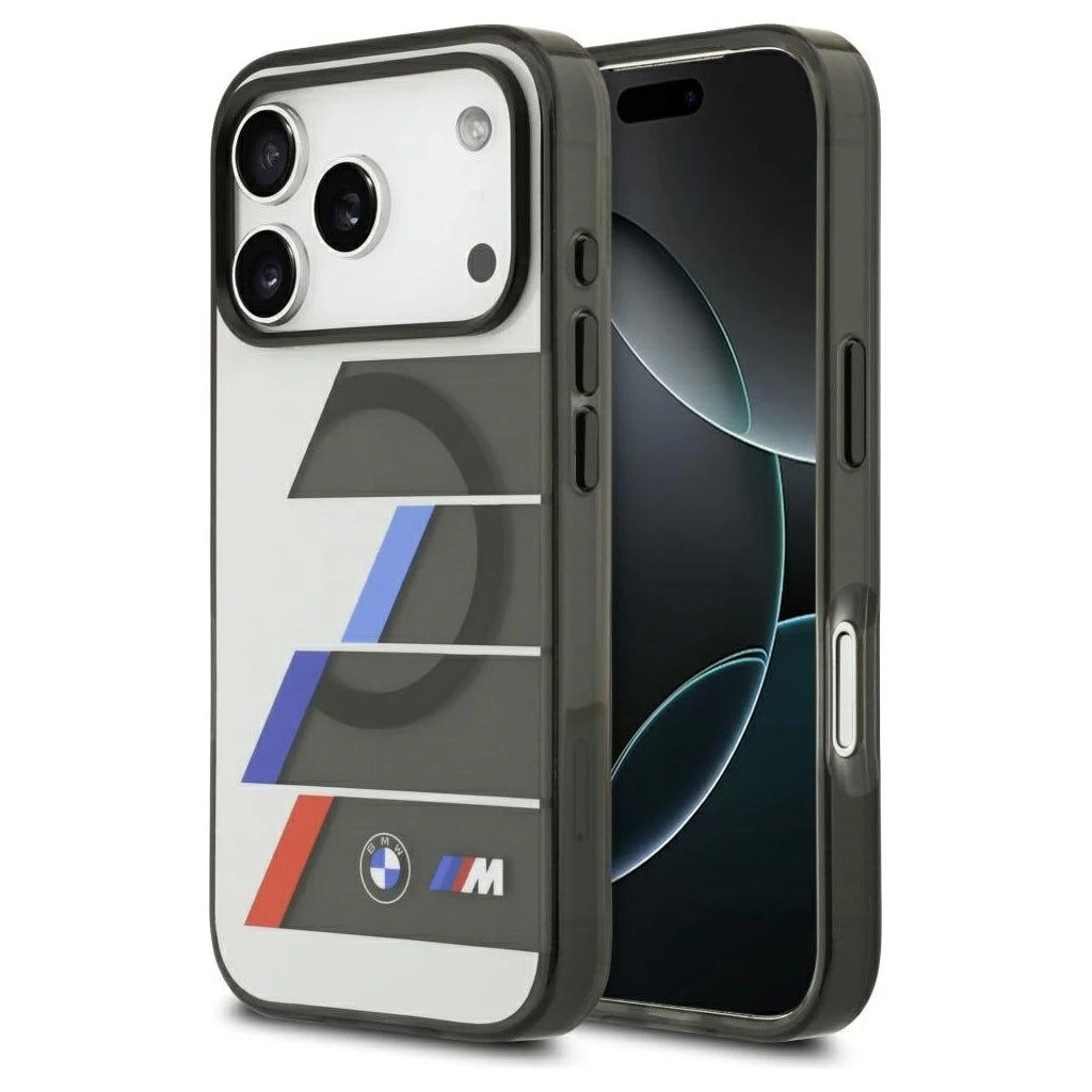 BMW M IML Metal Buttons Tricolor Lines MagSafe tok iPhone 17 Pro Max készülékhez antracit -  iPhone 17 Pro Max tok a Domshop kínálatából