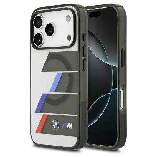 BMW M IML Metal Buttons Tricolor Lines MagSafe tok iPhone 17 Pro Max készülékhez antracit -  iPhone 17 Pro Max tok a Domshop kínálatából