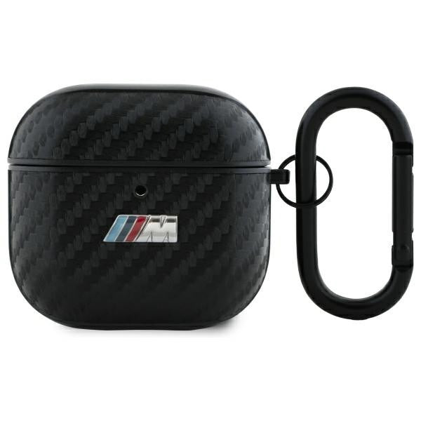BMW PU Carbon M Collection AirPods 4 tok karabinerrel, fekete -  AirPods 4 tok a Domshop kínálatából