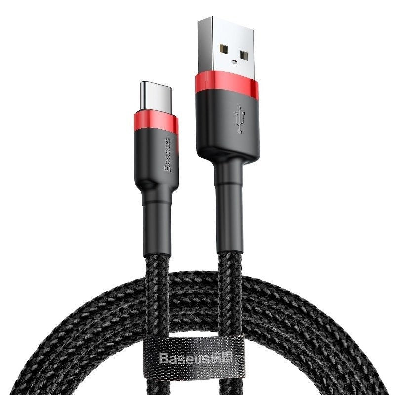 Baseus Cafule USB-USB-C kábel, 3A, 0,5 m, piros-fekete -  USB-C kábel a Domshop kínálatából