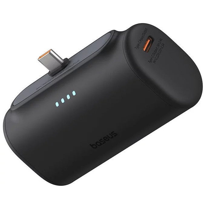 Baseus Compact powerbank / külső akkumulátor USB-C csatlakozóval, 5000mAh, PD, 20W, fekete -  Power Bank a Domshop kínálatából
