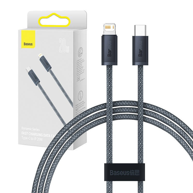 Baseus Dynamic Series USB-C-Lightning kábel, 20W, 2m, szürke -  Lightning kábel a Domshop kínálatából
