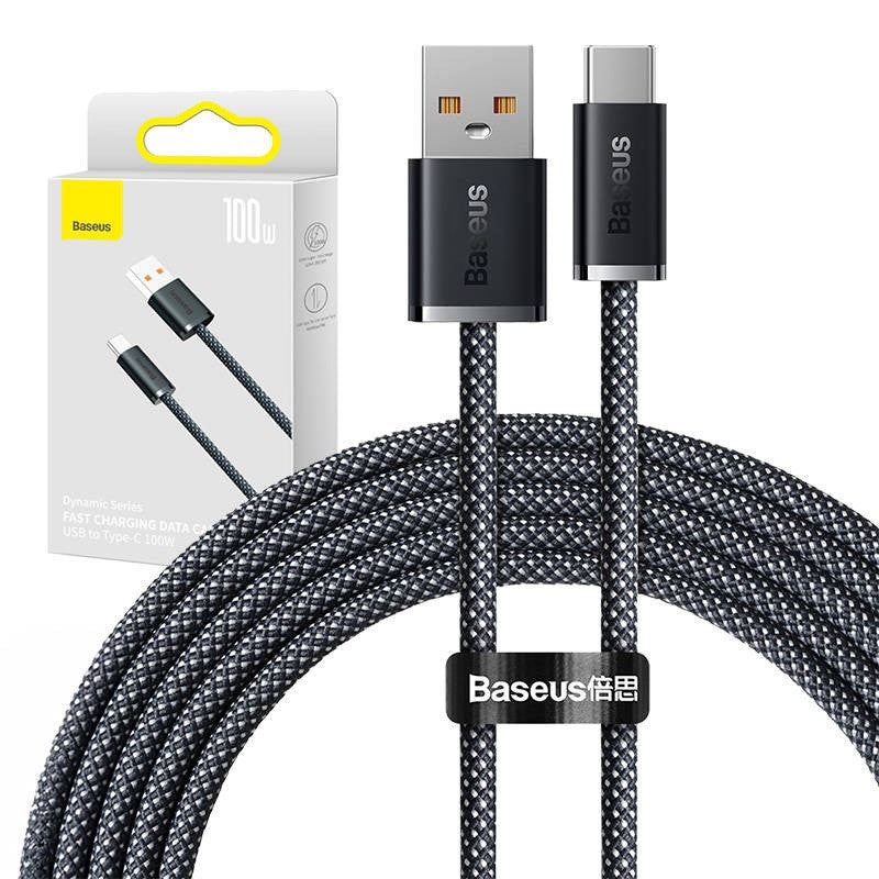 Baseus Dynamic Series USB-USB-C kábel, 100W, 2m, fekete -  USB-C kábel a Domshop kínálatából