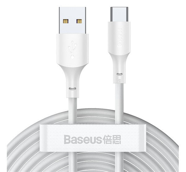 Baseus Simple Wisdom USB / USB-C töltő- és adatkábel, 1,5m, fehér (2db) -  USB-C kábel a Domshop kínálatából