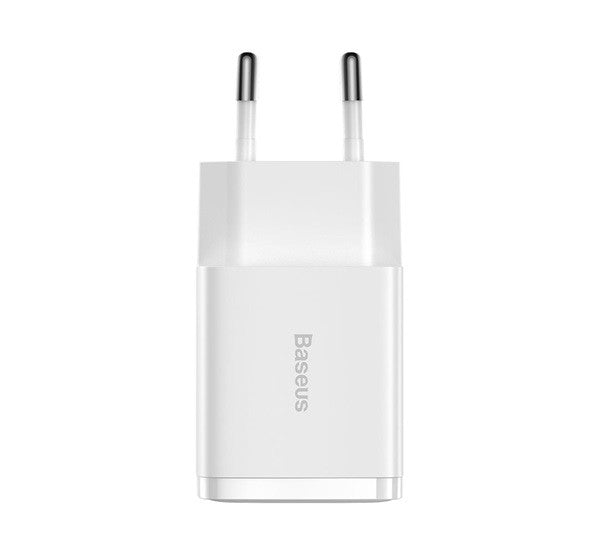 Baseus hálózati gyorstöltő 2xUSB, 10.5W, fehér -  Adapter a Domshop kínálatából
