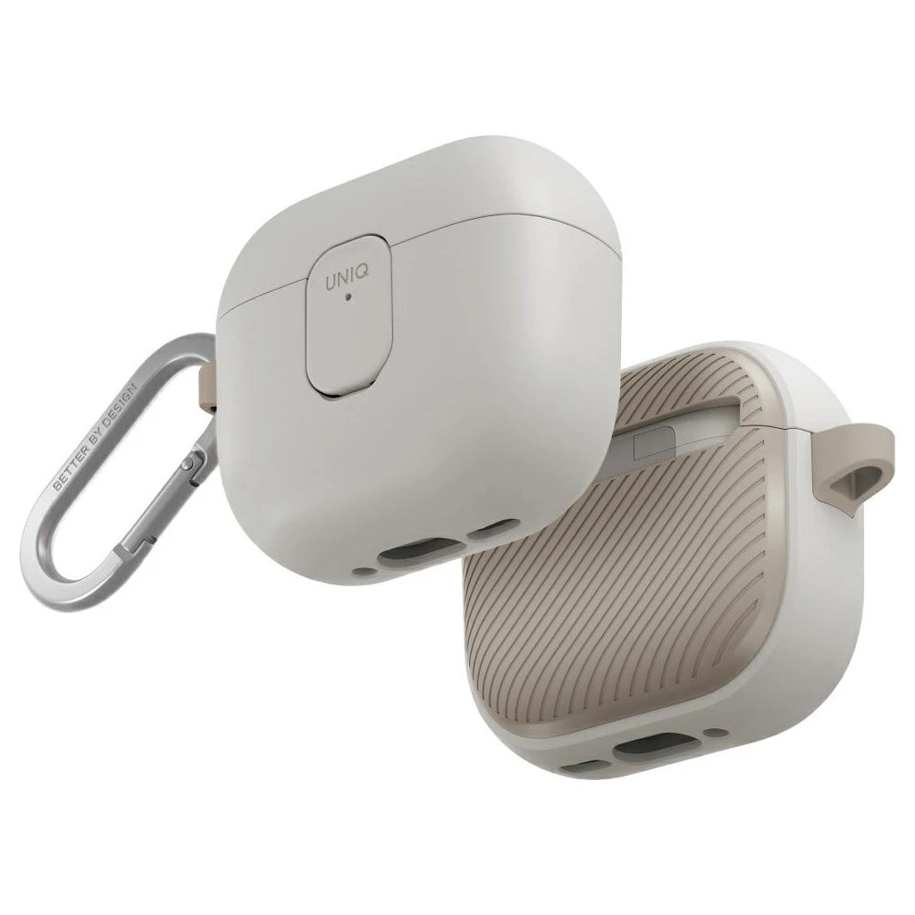 Case UNIQ Clyde AirPods 4 készülékhez Lock tok bézs -  AirPods 4 tok a Domshop kínálatából