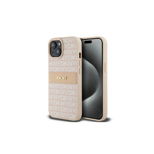 DKNY DKHCP15MPRTHSLP iPhone 15 Plus / 14 Plus készülékhez 6.7 inch rózsaszín kemény tok Leather Mono Stripe & Metal Log -  iPhone 14 Plus/15Plus tok a Domshop kínálatából