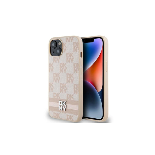 DKNY DKHCP15SPCPTSSP iPhone 15 Plus / 14 Plus készülékhez 6.7 hüvelykes kemény tok Leather Checkered Mono Pattern rózsaszín -  iPhone 14 Plus/15Plus tok a Domshop kínálatából
