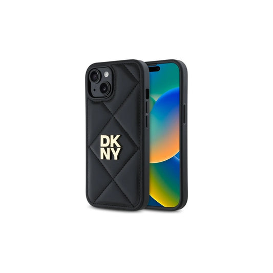 DKNY DKHCP15SPQDSLK iPhone 15 6.1" készülékhez tok Quilted Stack Logo fekete -  iPhone 13/14/15 tok a Domshop kínálatából