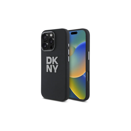 DKNY DKHCP16LSMCBSK iPhone 16 Pro 6.3 készülékhez kemény tok Liquid Silicone Metal Logo fekete -  iPhone 16 Pro tok a Domshop kínálatából