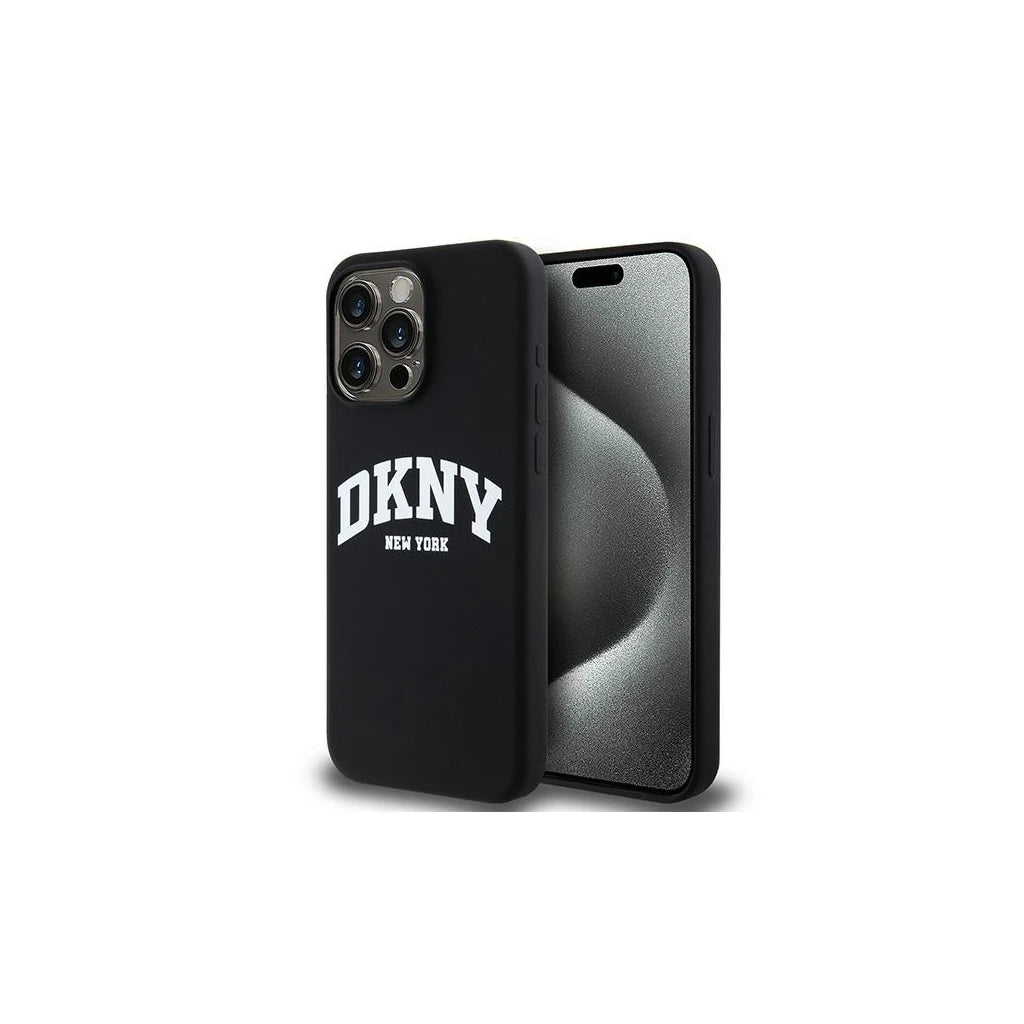 DKNY DKHMP13XSNYACH iPhone 13 Pro Max 6.7" készülékhez fekete kemény tok Liquid Silicone White Printed Logo MagSafe -  iPhone 13 Pro Max tok a Domshop kínálatából