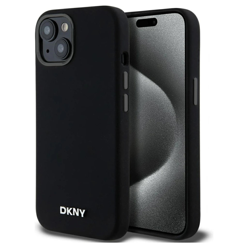DKNY DKHMP14SSMCHLK iPhone 14/15/13 6.1 készülékhez merev tok Liquid Silicone Small Metal Logo MagSafe fekete -  iPhone 13/14/15 tok a Domshop kínálatából