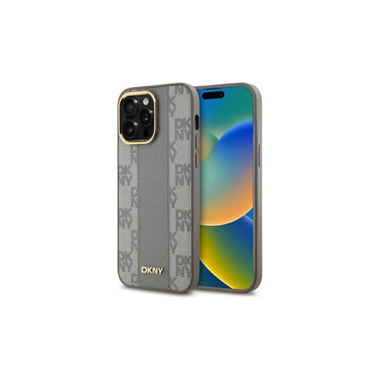 DKNY DKHMP14XPCPVSLE iPhone 14 Pro Max 6.7" készülékhez tok Leather Checkered Mono Pattern MagSafe bézs -  iPhone 14 Pro Max tok a Domshop kínálatából