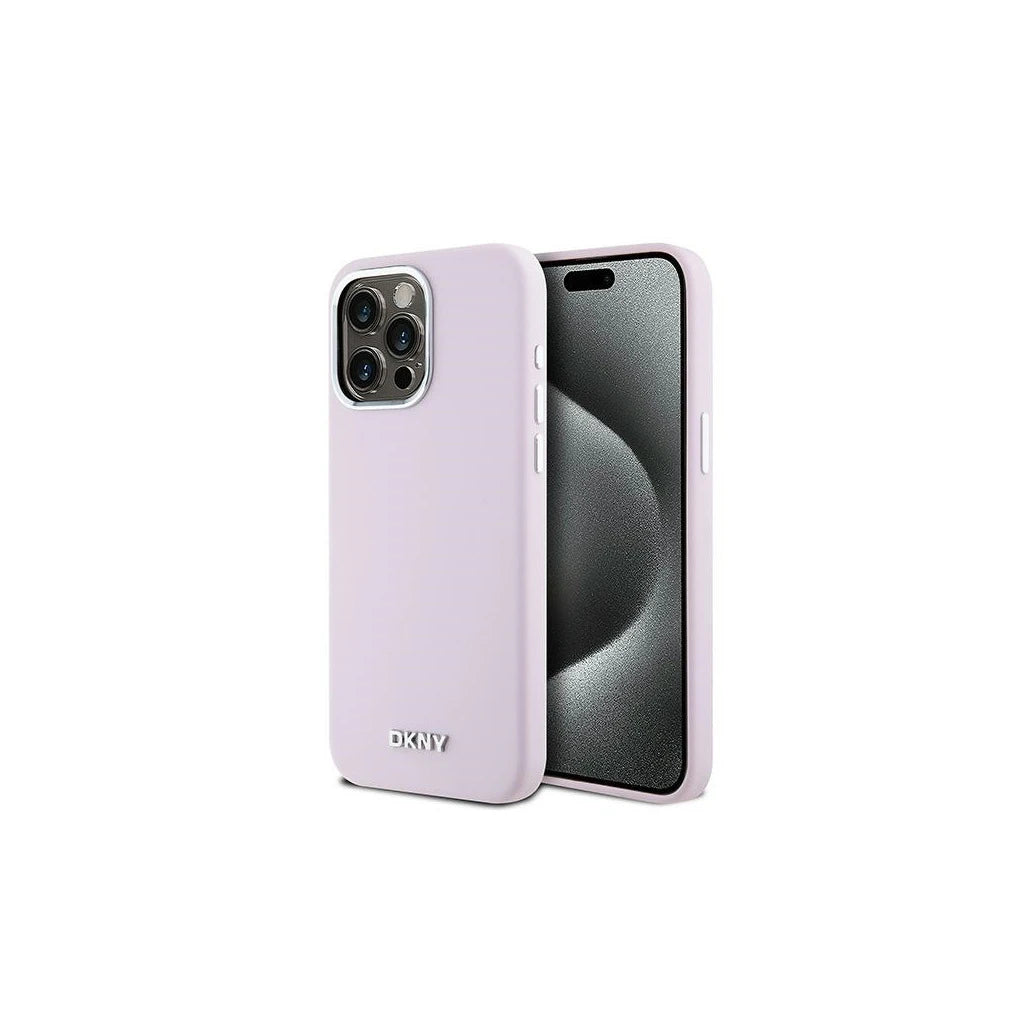 DKNY DKHMP14XSMCHLP iPhone 14 Pro Max 6.7″ készülékhez kemény tok Liquid Silicone kis fém logó MagSafe rózsaszín -  iPhone 14 Pro Max tok a Domshop kínálatából