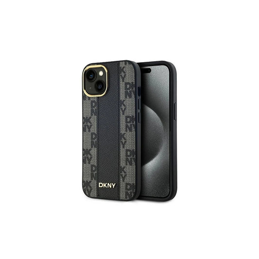 DKNY DKHMP15MPCPVSLK iPhone 15 Plus / 14 Plus készülékhez 6.7" kemény tok Leather Checkered Mono Pattern Mag fekete -  iPhone 14 Plus/15Plus tok a Domshop kínálatából