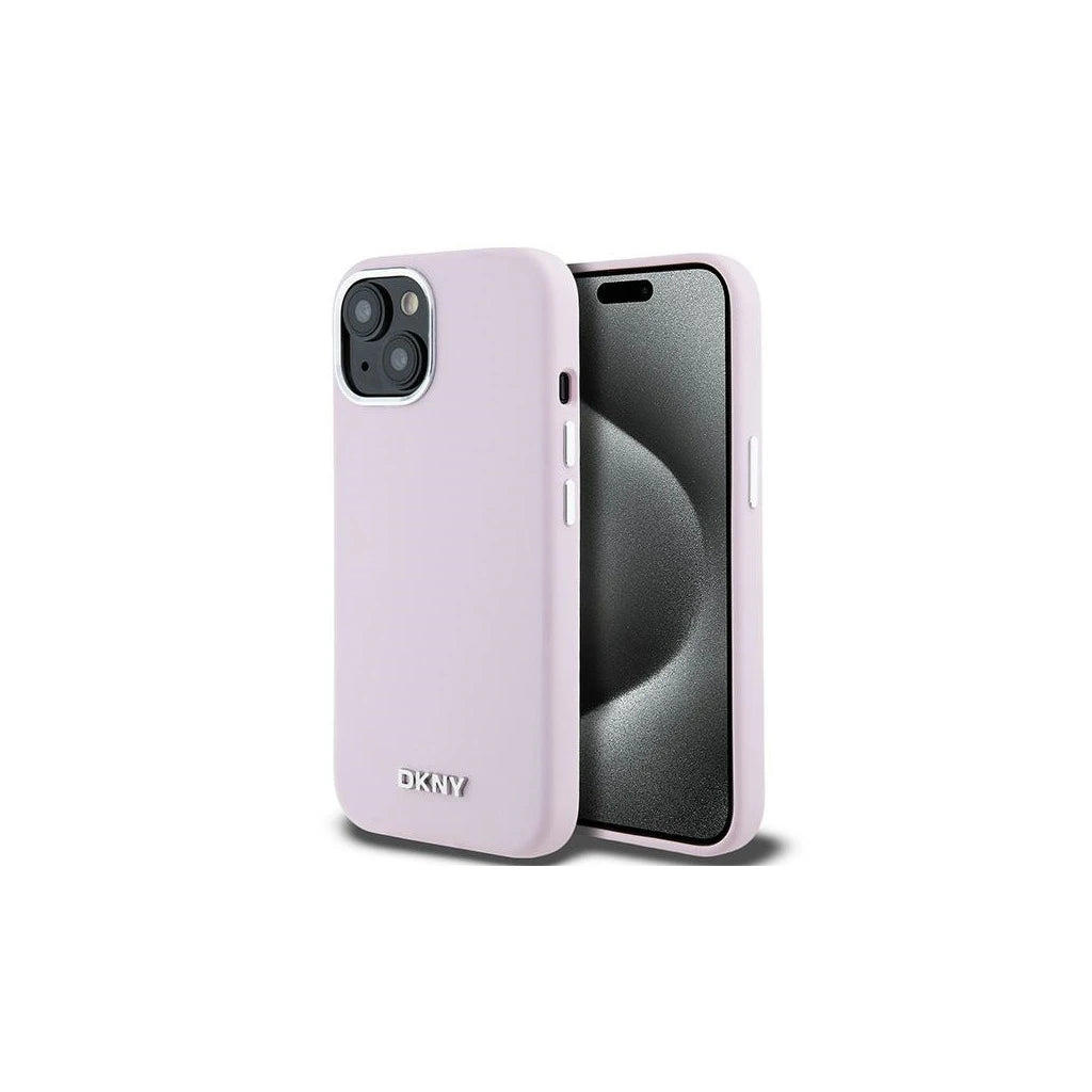 DKNY DKHMP15SSMCHLP iPhone 15/14/13 6.1 készülékhez Liquid Silicone Small Metal Logo MagSafe kemény tok rózsaszín -  iPhone 13/14/15 tok a Domshop kínálatából
