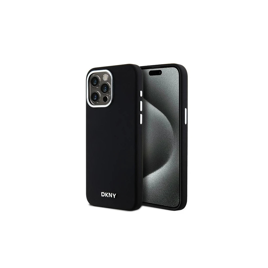 DKNY DKHMP15XSMCHLK iPhone 15 Pro Max 6.7" készülékhez Liquid Silicone Small Metal Logo MagSafe kemény tok fekete -  iPhone 15 Pro Max tok a Domshop kínálatából