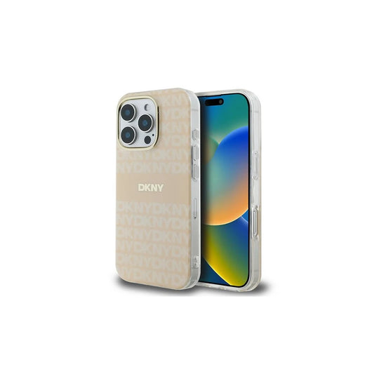 DKNY DKHMP16XHRHSEP iPhone 16 Pro Max készülékhez 6.9” kemény tok Repeat Texture Pattern With Stripe rózsaszín -  iPhone 16 Pro Max tok a Domshop kínálatából